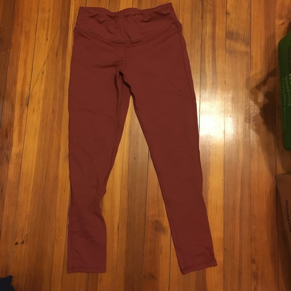 Maroon full length queenie yoga leggings